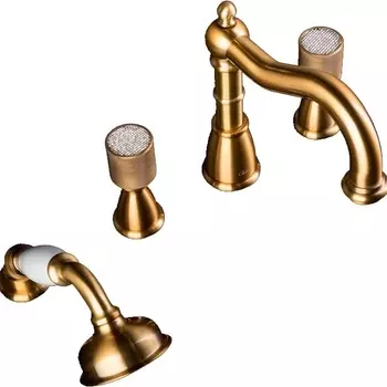 Смеситель на борт ванны Boheme Royal Cristal золото