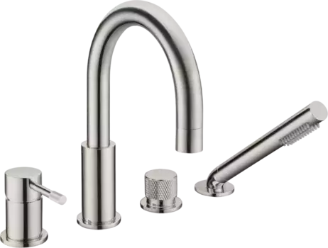 Смеситель на борт ванны Boheme Uno сталь матовая