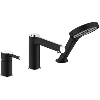 Смеситель на борт ванны Gappo черный хром