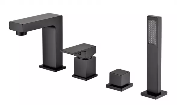 Смеситель на борт ванны Groсenberg GB6008-1 Черный матовый
