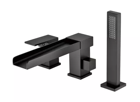 Смеситель на борт ванны Groсenberg GB6008-2 Черный матовый