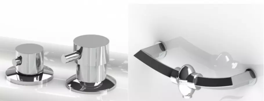 Смеситель на борт ванны Radomir Бриз с изливом Везувий хром