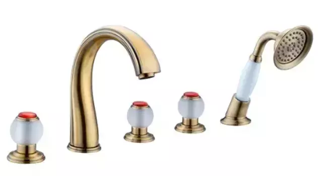 Смеситель на борт ванны Radomir Бурже бронза