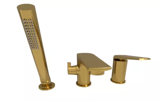 Смеситель на борт ванны Radomir Эдельвейс золото