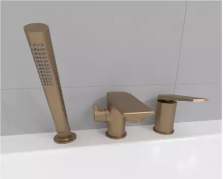 Смеситель на борт ванны Radomir Эдельвейс бронза