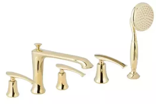 Смеситель на борт ванны AltroBagno Beatrice 020103 Or С ВНУТРЕННЕЙ ЧАСТЬЮ, золото