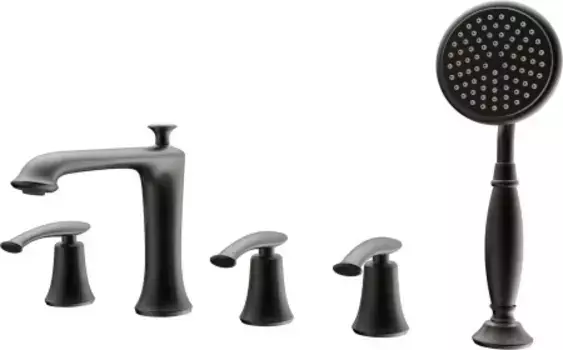 Смеситель на борт ванны с душем AltroBagno Beatrice 020105 BrNe черный матовый