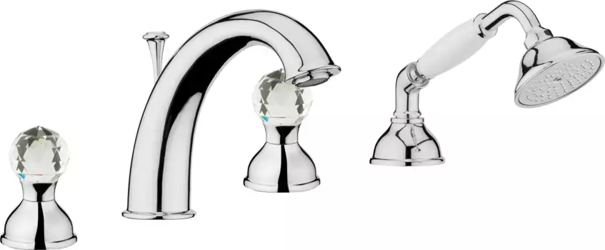 Смеситель на борт ванны с душем Webert Karenina хром