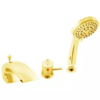 Смеситель на борт ванны термостатический Rav Slezak Dunaj золото