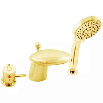 Смеситель на борт ванны термостатический Rav Slezak Dunaj золото