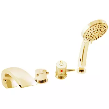 Смеситель на борт ванны термостатический Rav Slezak Dunaj золото