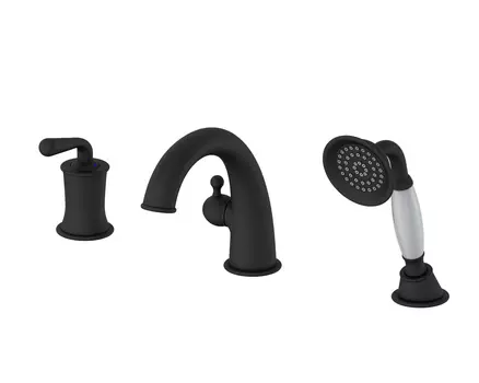 Смеситель на борт ванны Wonzon & Woghand WW-88659008-MB матовый черный