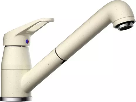 Смеситель для кухни Omoikiri Tateyama-S с выдвижным изливом бежевый матовый, ваниль