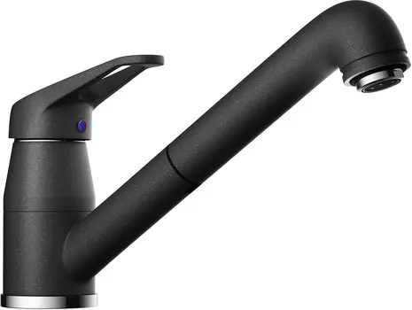 Смеситель для кухни Omoikiri Tateyama-S с выдвижным изливом черный матовый