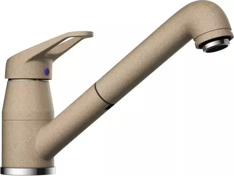 Смеситель для кухни Omoikiri Tateyama-S с выдвижным изливом бежевый матовый, карамель