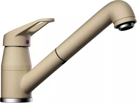 Смеситель для кухни Omoikiri Tateyama-S с выдвижным изливом бежевый матовый, шампань