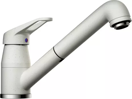 Смеситель для кухни Omoikiri Tateyama-S с выдвижным изливом белый матовый, пастила