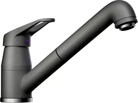 Смеситель для кухни Omoikiri Tateyama-S с выдвижным изливом серый матовый, платина