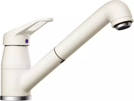 Смеситель для кухни Omoikiri Tateyama-S с выдвижным изливом белый матовый