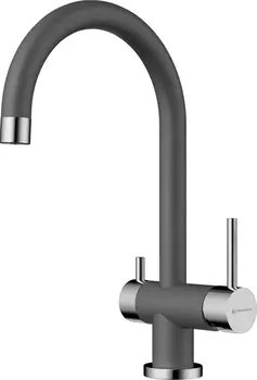 Смеситель для кухни Omoikiri Yamada с подключением к фильтру хром, серый матовый, платина