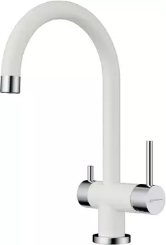 Смеситель для кухни Omoikiri Yamada с подключением к фильтру хром, белый матовый