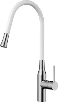 Смеситель для кухни Omoikiri Yatomi с гибким изливом нержавеющая сталь, белый