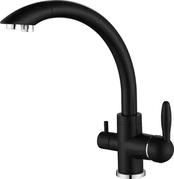 Смеситель для кухни Paulmark Essen Es213001-401 с подключением к фильтру черный матовый, антрацит