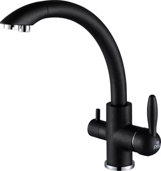 Смеситель для кухни Paulmark Essen Es213001-418 с подключением к фильтру хром, черный, черный металлик