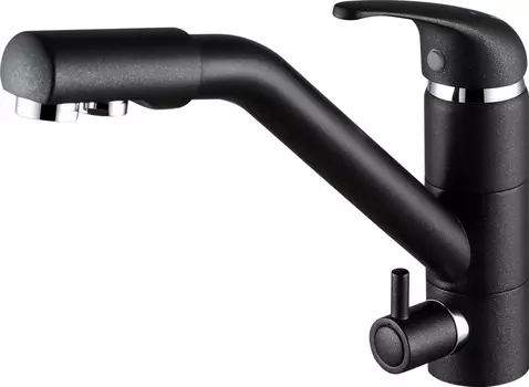 Смеситель Paulmark Hessen He213017-418 для кухонной мойки, черный металлик