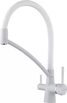 Смеситель для кухни Paulmark Siegen Si213111-431TW белый матовый с гибким изливом