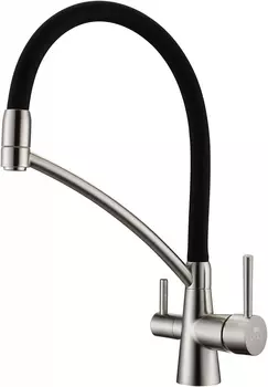 Смеситель для кухни Paulmark Siegen Si213111-NI с гибким изливом
