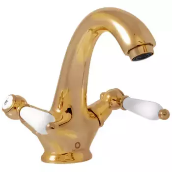 Смеситель Rav Slezak Morava Retro MK528.5Z для раковины золото/белый