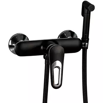 Смеситель с гигиеническим душем Frap черный хром