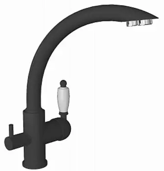 Смеситель для кухни Florentina Шале FL черный матовый