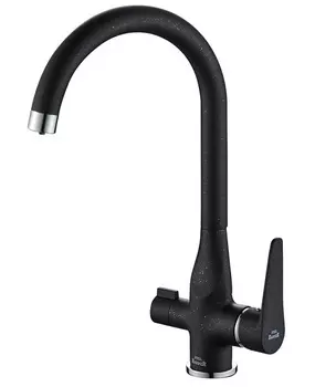 Смеситель для кухни Steel Hammer SH 910 BLACK CR с подключением к фильтру черный