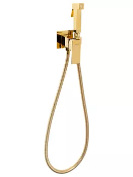 Смеситель встраиваемый с гигиеническим душем Hansberge CUBITO H3077GO Золото