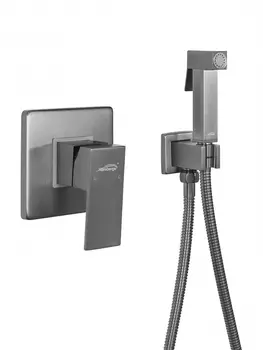 Смеситель встраиваемый с гигиеническим душем Hansberge CUBITO H3070BG Графит