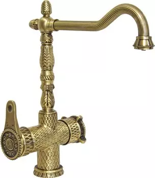 Смеситель для кухни Zorg Antic A 50 KF-BR с подключением к фильтру бронза