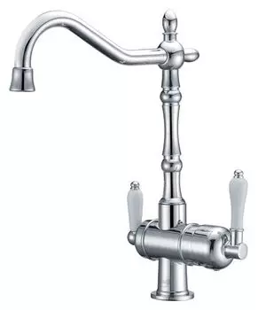 Смеситель для кухни Zorg Clean Water ZR 326 YF BR с подключением к фильтру хром, белый