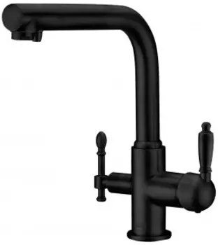 Смеситель для кухни ZorG Sanitary ZR 313 YF-33 BLACK с подключением к фильтру черный матовый