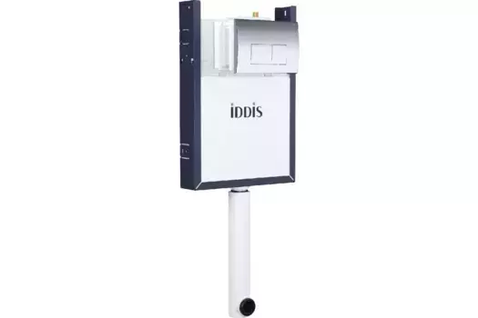 Смывной бачок скрытого монтажа IDDIS Optima Home кнопка смыва серебро матовый