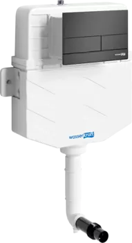 Смывной бачок скрытого монтажа Wasserkraft Aller 10TLT.031.ME.MB04 с кнопкой смыва черной матовой