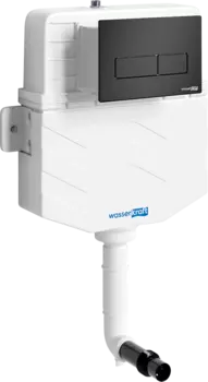 Смывной бачок скрытого монтажа Wasserkraft Aller 10TLT.031.ME.MB03 с кнопкой смыва черной матовой