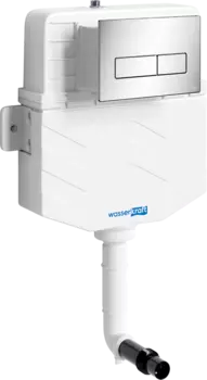 Смывной бачок скрытого монтажа Wasserkraft Aller 10TLT.031.ME.BN03 с кнопкой смыва никель