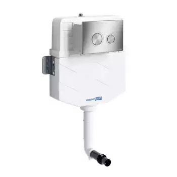 Смывной бачок скрытого монтажа Wasserkraft Aller 10TLT.031.ME.BN01 с кнопкой смыва никель