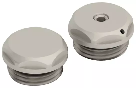 Спускной клапан/заглушка Спускной клапан "СУНЕРЖА" / Заглушка "СУНЕРЖА" d 25 мм / G 1/2" НР / 2 шт (RAL 7048 Перламутровый мышино-серый)