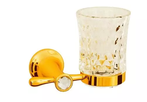 Стакан для зубных щеток Boheme Chiaro золото с кристаллами Swarovski