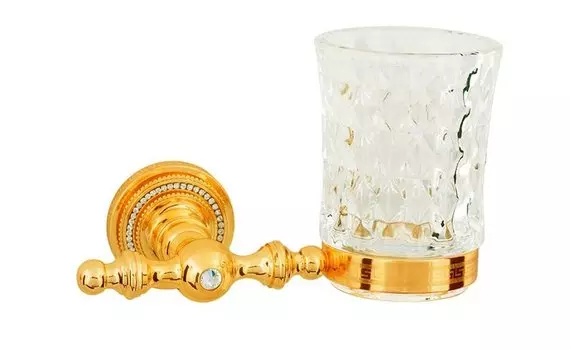 Стакан для зубных щеток Boheme Imperiale золото с кристаллами Swarovski