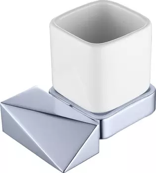 Стакан для зубных щеток Boheme New Venturo хром - белый