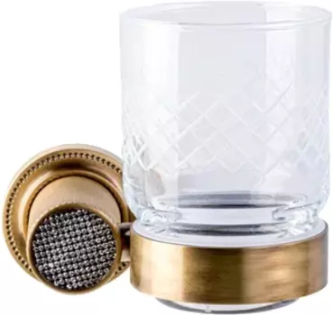 Стакан для зубных щеток Boheme Royal Cristal бронзовый с кристаллами Preciosa